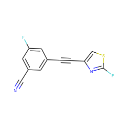 N#Cc1cc(F)cc(C#Cc2csc(F)n2)c1 ZINC000066078097