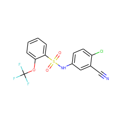 N#Cc1cc(NS(=O)(=O)c2ccccc2OC(F)(F)F)ccc1Cl ZINC000023396201