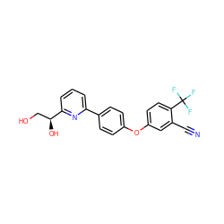 N#Cc1cc(Oc2ccc(-c3cccc([C@@H](O)CO)n3)cc2)ccc1C(F)(F)F ZINC000114592475