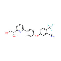 N#Cc1cc(Oc2ccc(-c3cccc([C@H](O)CO)n3)cc2)ccc1C(F)(F)F ZINC000114592473