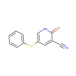 N#Cc1cc(Sc2ccccc2)c[nH]c1=O ZINC000095595580