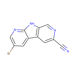 N#Cc1cc2c(cn1)[nH]c1ncc(Br)cc12 ZINC000116145230