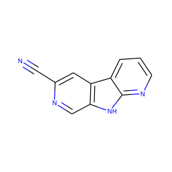 N#Cc1cc2c(cn1)[nH]c1ncccc12 ZINC000116521015