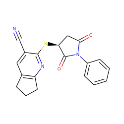 N#Cc1cc2c(nc1S[C@H]1CC(=O)N(c3ccccc3)C1=O)CCC2 ZINC000000068396