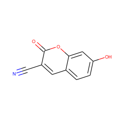 N#Cc1cc2ccc(O)cc2oc1=O ZINC000000058014