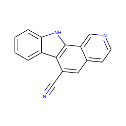 N#Cc1cc2ccncc2c2[nH]c3ccccc3c12 ZINC000039190584