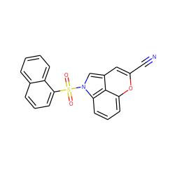 N#Cc1cc2cn(S(=O)(=O)c3cccc4ccccc34)c3cccc(o1)c23 ZINC001772603975