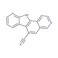 N#Cc1cc2cnccc2c2[nH]c3ncccc3c12 ZINC000217063178