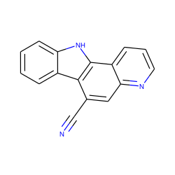 N#Cc1cc2ncccc2c2[nH]c3ccccc3c12 ZINC000039190582