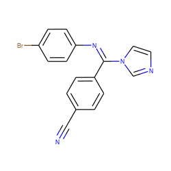 N#Cc1ccc(/C(=N\c2ccc(Br)cc2)n2ccnc2)cc1 ZINC000013827135