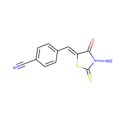 N#Cc1ccc(/C=C2\SC(=S)N(N)C2=O)cc1 ZINC000013680669