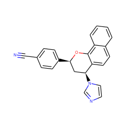 N#Cc1ccc([C@@H]2C[C@H](n3ccnc3)c3ccc4ccccc4c3O2)cc1 ZINC000071281921