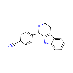 N#Cc1ccc([C@@H]2NCCc3c2[nH]c2ccccc32)cc1 ZINC000026477833