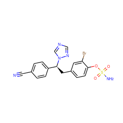 N#Cc1ccc([C@H](Cc2ccc(OS(N)(=O)=O)c(Br)c2)n2cncn2)cc1 ZINC000198876009