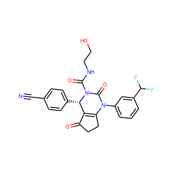 N#Cc1ccc([C@H]2C3=C(CCC3=O)N(c3cccc(C(F)F)c3)C(=O)N2C(=O)NCCO)cc1 ZINC001772629300