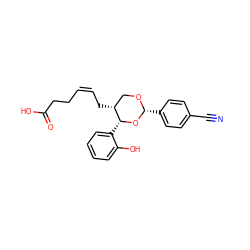 N#Cc1ccc([C@H]2OC[C@@H](C/C=C\CCC(=O)O)[C@@H](c3ccccc3O)O2)cc1 ZINC000026671067