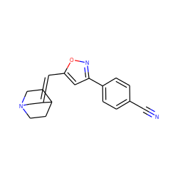 N#Cc1ccc(-c2cc(/C=C3/CN4CCC3CC4)on2)cc1 ZINC000026673013