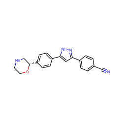 N#Cc1ccc(-c2cc(-c3ccc([C@H]4CNCCO4)cc3)[nH]n2)cc1 ZINC000205112339