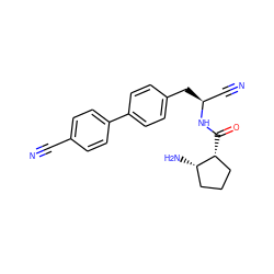 N#Cc1ccc(-c2ccc(C[C@@H](C#N)NC(=O)[C@@H]3CCC[C@@H]3N)cc2)cc1 ZINC001772628072