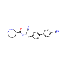 N#Cc1ccc(-c2ccc(C[C@@H](C#N)NC(=O)[C@H]3CCCCNC3)cc2)cc1 ZINC001772576243