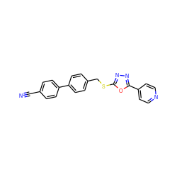 N#Cc1ccc(-c2ccc(CSc3nnc(-c4ccncc4)o3)cc2)cc1 ZINC000096271055