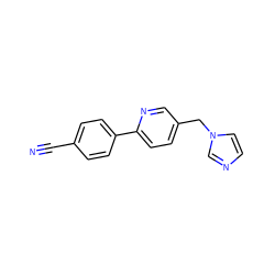 N#Cc1ccc(-c2ccc(Cn3ccnc3)cn2)cc1 ZINC000084616085