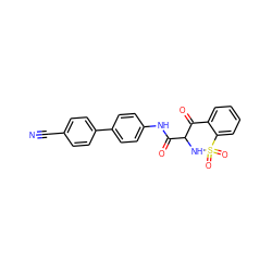 N#Cc1ccc(-c2ccc(NC(=O)C3NS(=O)(=O)c4ccccc4C3=O)cc2)cc1 ZINC000101331146