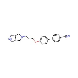 N#Cc1ccc(-c2ccc(OCCCN3C[C@H]4CNC[C@@H]4C3)cc2)cc1 ZINC000013859998