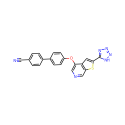 N#Cc1ccc(-c2ccc(Oc3cncc4sc(-c5nnn[nH]5)cc34)cc2)cc1 ZINC000040975725