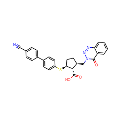 N#Cc1ccc(-c2ccc(S[C@H]3CC[C@@H](Cn4nnc5ccccc5c4=O)[C@@H]3C(=O)O)cc2)cc1 ZINC000013525884