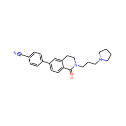 N#Cc1ccc(-c2ccc3c(c2)CCN(CCCN2CCCC2)C3=O)cc1 ZINC000059113823