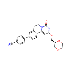 N#Cc1ccc(-c2ccc3c(c2)CCn2c-3cc(OC[C@@H]3COCCO3)nc2=O)cc1 ZINC000142831673