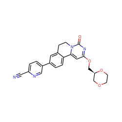 N#Cc1ccc(-c2ccc3c(c2)CCn2c-3cc(OC[C@@H]3COCCO3)nc2=O)cn1 ZINC000143025000