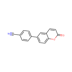 N#Cc1ccc(-c2ccc3oc(=O)ccc3c2)cc1 ZINC000072123087