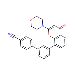 N#Cc1ccc(-c2cccc(-c3cccc4c(=O)cc(N5CCOCC5)oc34)c2)cc1 ZINC000101172028