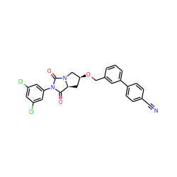 N#Cc1ccc(-c2cccc(CO[C@H]3C[C@H]4C(=O)N(c5cc(Cl)cc(Cl)c5)C(=O)N4C3)c2)cc1 ZINC000028369039