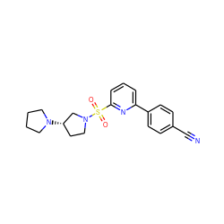 N#Cc1ccc(-c2cccc(S(=O)(=O)N3CC[C@H](N4CCCC4)C3)n2)cc1 ZINC000201798491