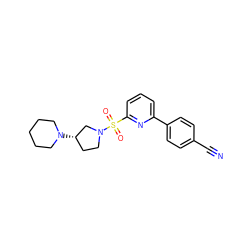 N#Cc1ccc(-c2cccc(S(=O)(=O)N3CC[C@H](N4CCCCC4)C3)n2)cc1 ZINC000201770848