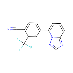 N#Cc1ccc(-c2cccc3ncnn23)cc1C(F)(F)F ZINC001772646137