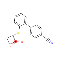 N#Cc1ccc(-c2ccccc2SC2(C(=O)O)CCC2)cc1 ZINC000199055962