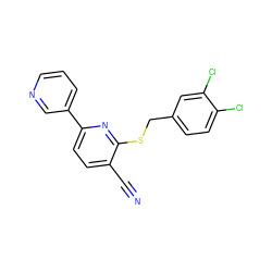 N#Cc1ccc(-c2cccnc2)nc1SCc1ccc(Cl)c(Cl)c1 ZINC000001476121