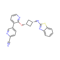 N#Cc1ccc(-c2cccnc2O[C@H]2C[C@@H](Nc3nc4ccccc4s3)C2)cn1 ZINC000145453571