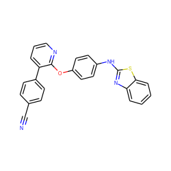 N#Cc1ccc(-c2cccnc2Oc2ccc(Nc3nc4ccccc4s3)cc2)cc1 ZINC000139096829