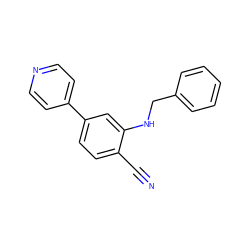 N#Cc1ccc(-c2ccncc2)cc1NCc1ccccc1 ZINC000063540022