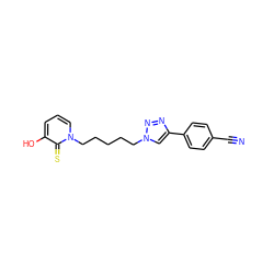 N#Cc1ccc(-c2cn(CCCCCn3cccc(O)c3=S)nn2)cc1 ZINC000103255708