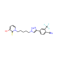 N#Cc1ccc(-c2cn(CCCCCn3cccc(O)c3=S)nn2)cc1C(F)(F)F ZINC000103255714