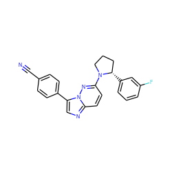 N#Cc1ccc(-c2cnc3ccc(N4CCC[C@@H]4c4cccc(F)c4)nn23)cc1 ZINC000116154242