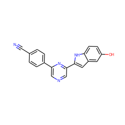 N#Cc1ccc(-c2cncc(-c3cc4cc(O)ccc4[nH]3)n2)cc1 ZINC000073139449