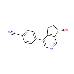 N#Cc1ccc(-c2cncc3c2CC[C@@H]3O)cc1 ZINC000205712304