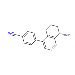 N#Cc1ccc(-c2cncc3c2CCC[C@@H]3N)cc1 ZINC000205705434